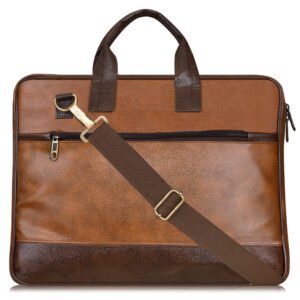 Tan & Maroon Color Faux Leather 10L Messenger Bag BG13