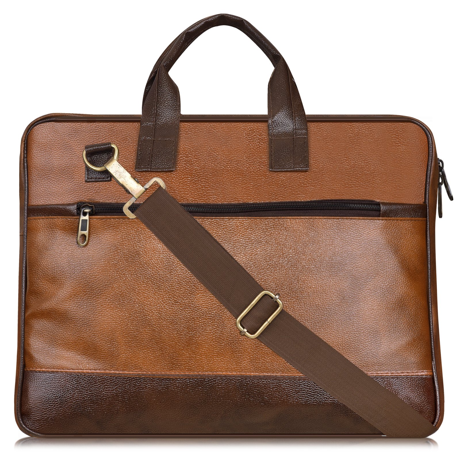 Tan & Maroon Color Faux Leather 10L Messenger Bag BG13