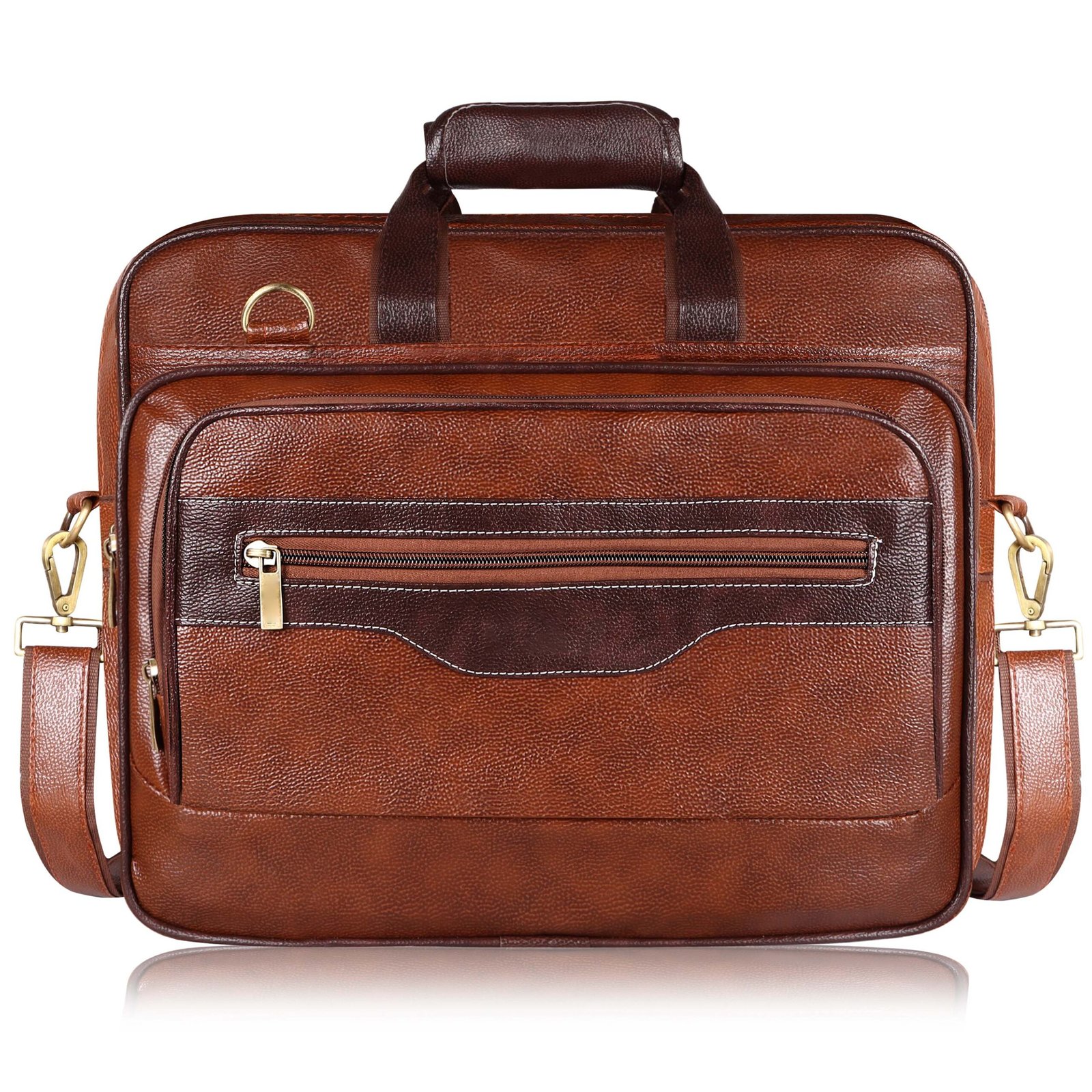 Tan & Brown Color Faux Leather 28L Messenger Bag BG103