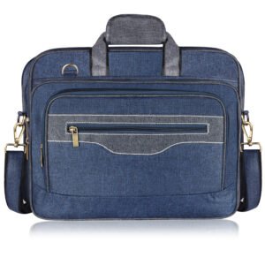 Blue & Grey Color Linen fabric 28L Messenger Bag BG108