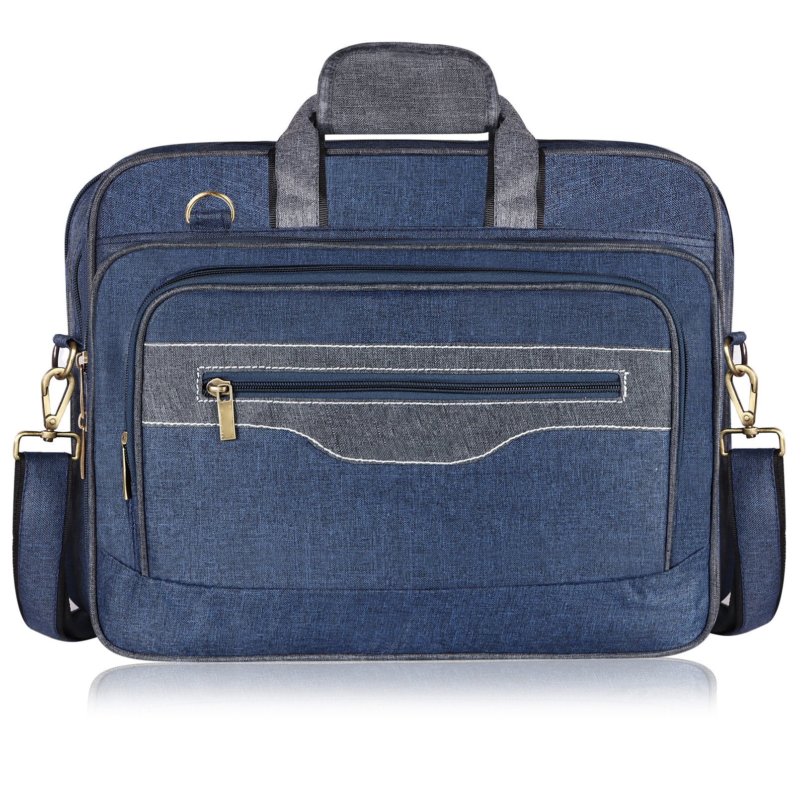 Blue & Grey Color Linen fabric 28L Messenger Bag BG108