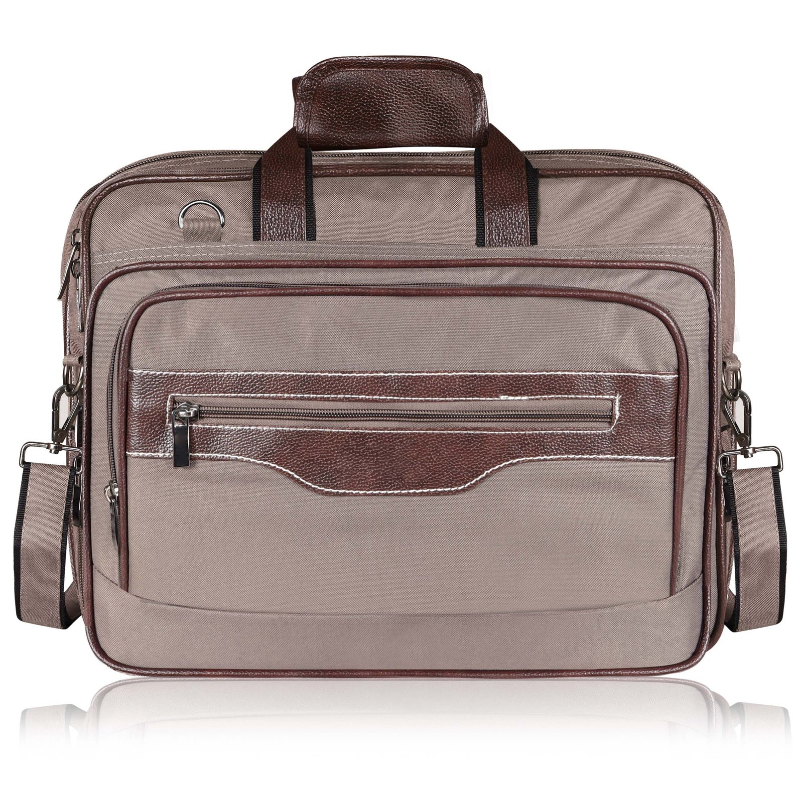 Grey & Brown Color PVC Coated Fabric 28L Messenger Bag BG110