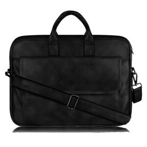 Matte Black Color Faux Leather 9.44L Messenger Bag BG114