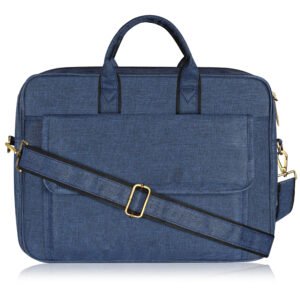 Linen Blue Color Linen fabric 9.44L Messenger Bag BG116