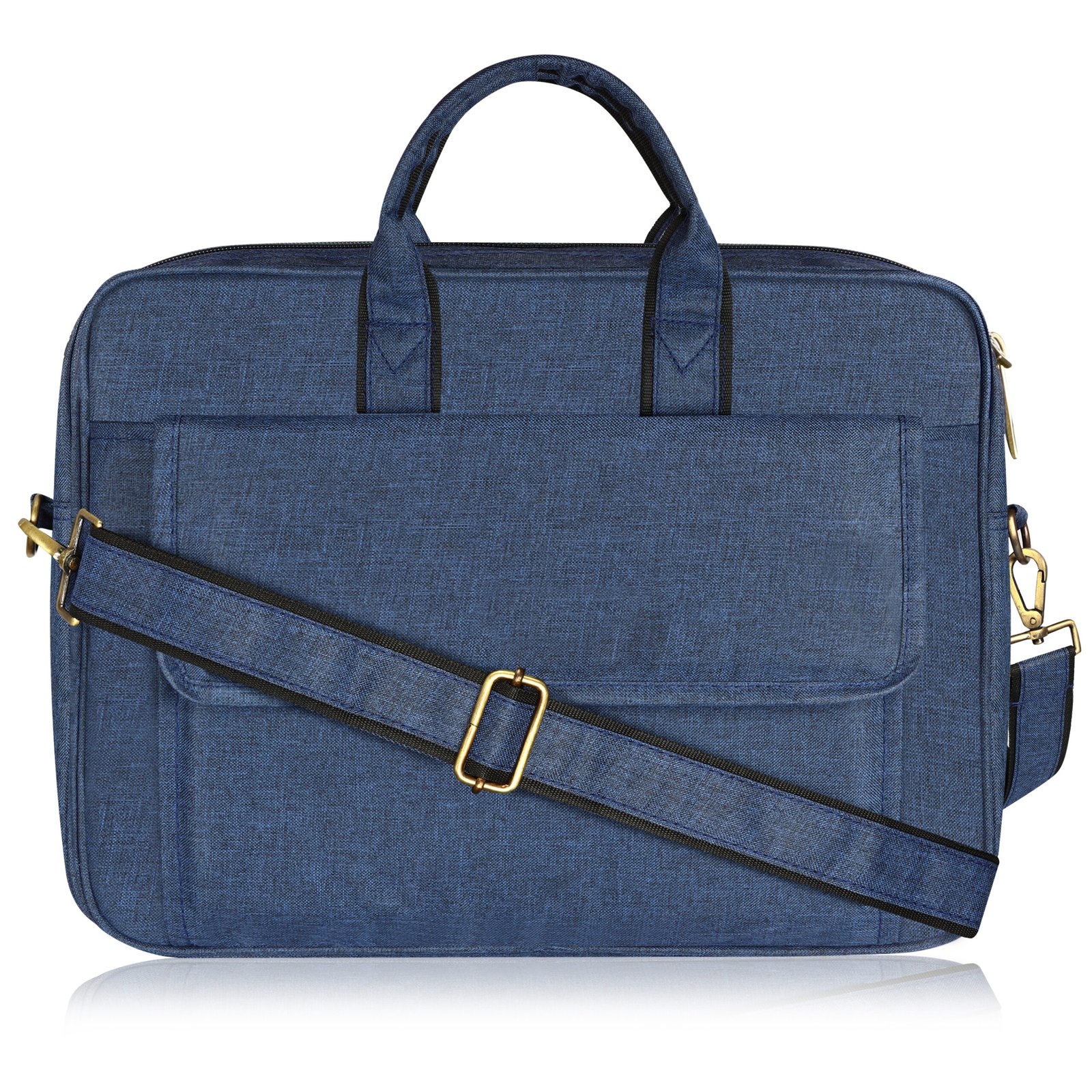 Linen Blue Color Linen fabric 9.44L Messenger Bag BG116