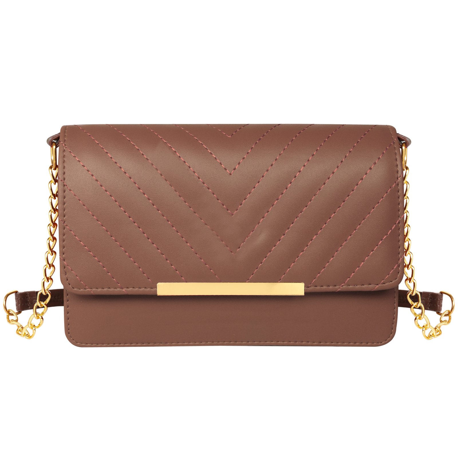 Brown Designer Faux Leather Handbag HB41