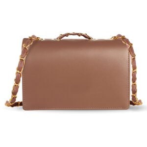 Brown Designer Faux Leather Handbag HB46