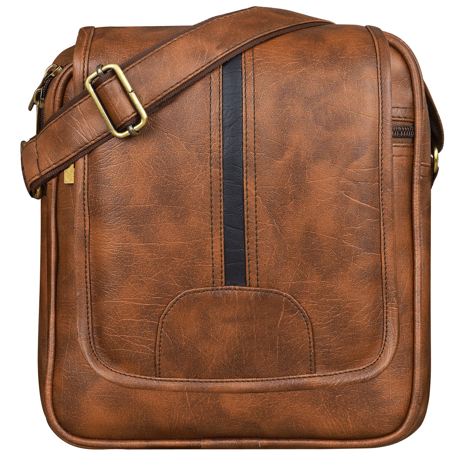 Tan Casual Faux Leather Cross Body Sling Bag SL01