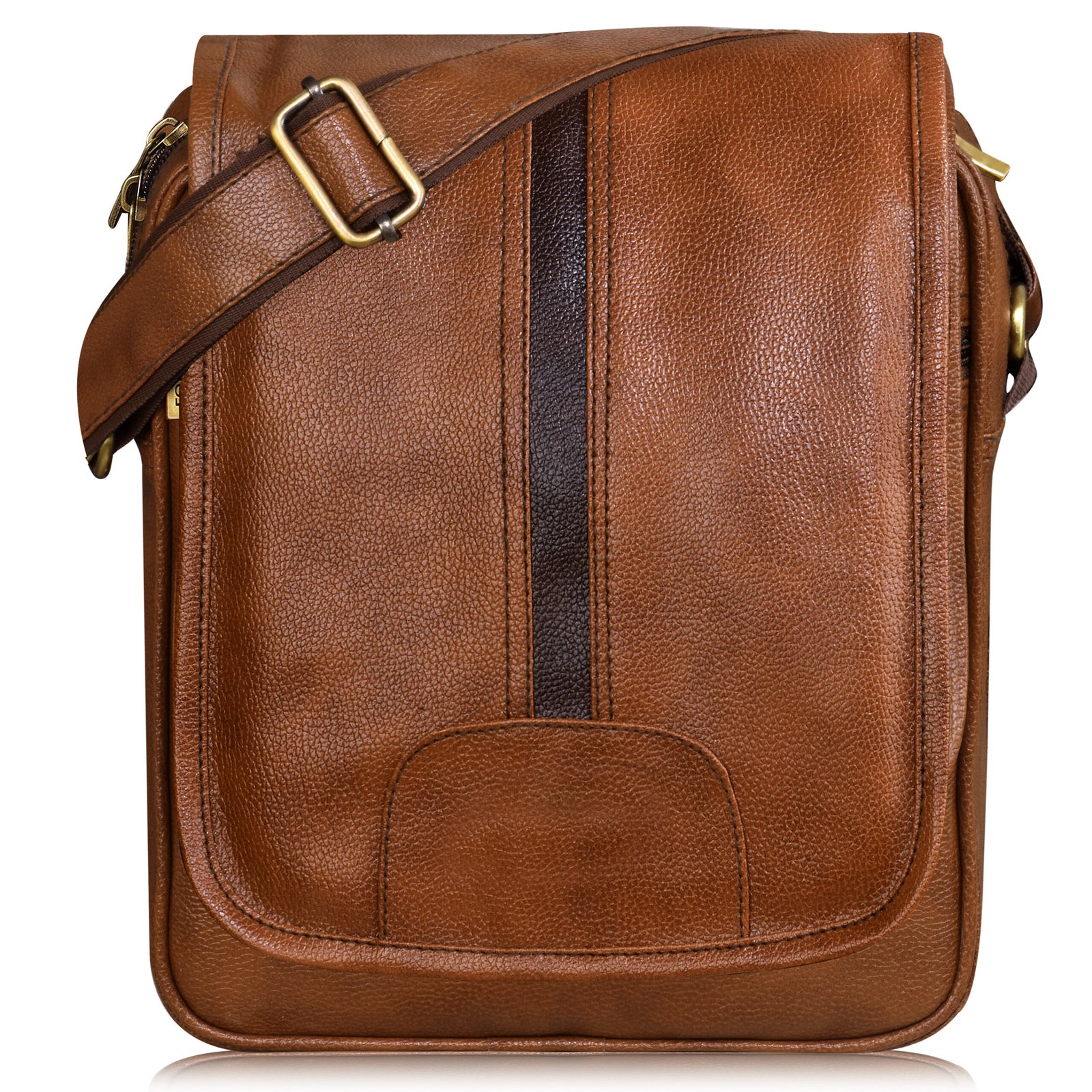 Tan Stylish Faux Leather Cross Body Sling Bag SL04