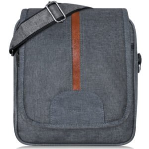 Grey Casual Linen Textured Cross Body Sling Bag SL07