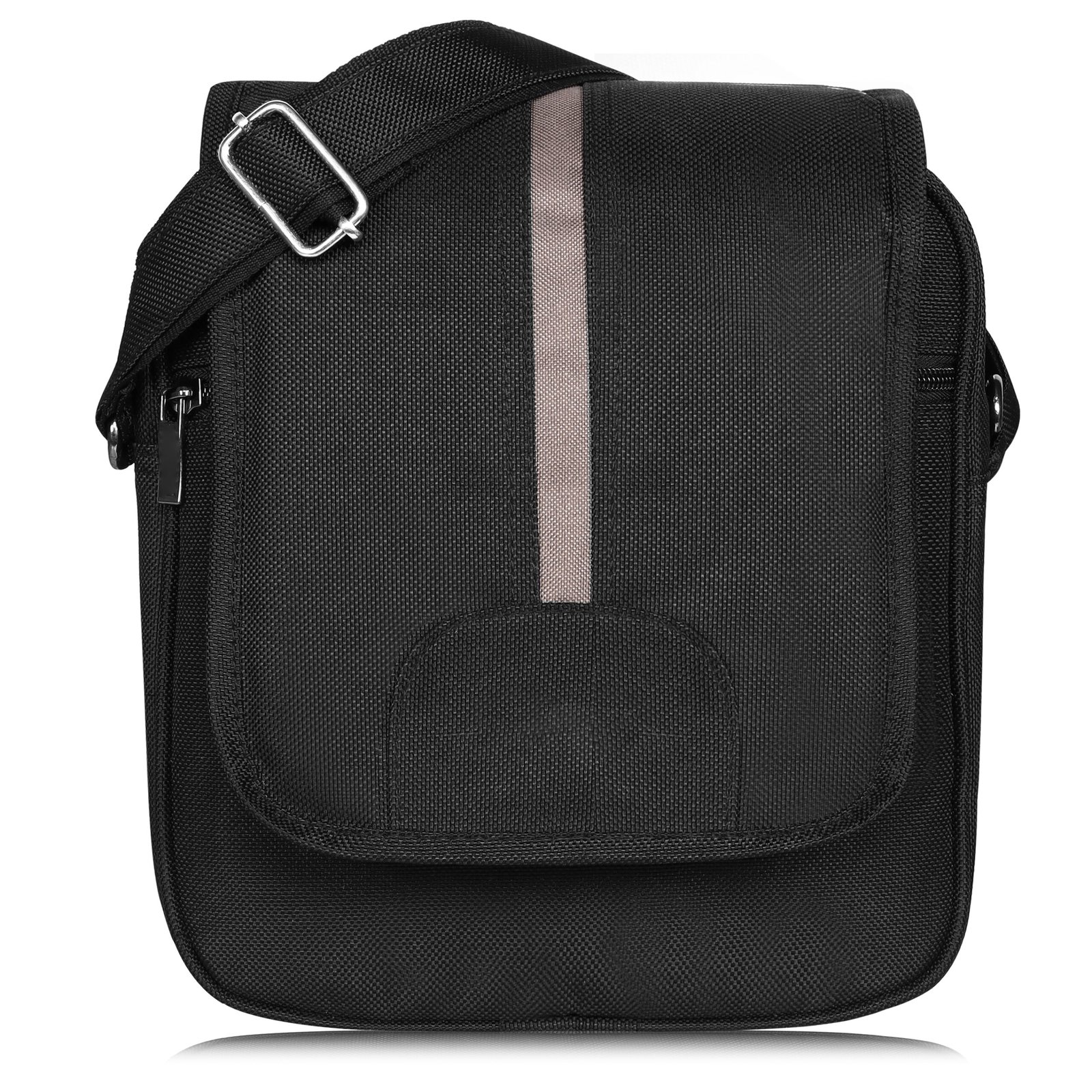 Black Stylish PVC Coated Matty Fabric Cross Body Sling Bag SL09