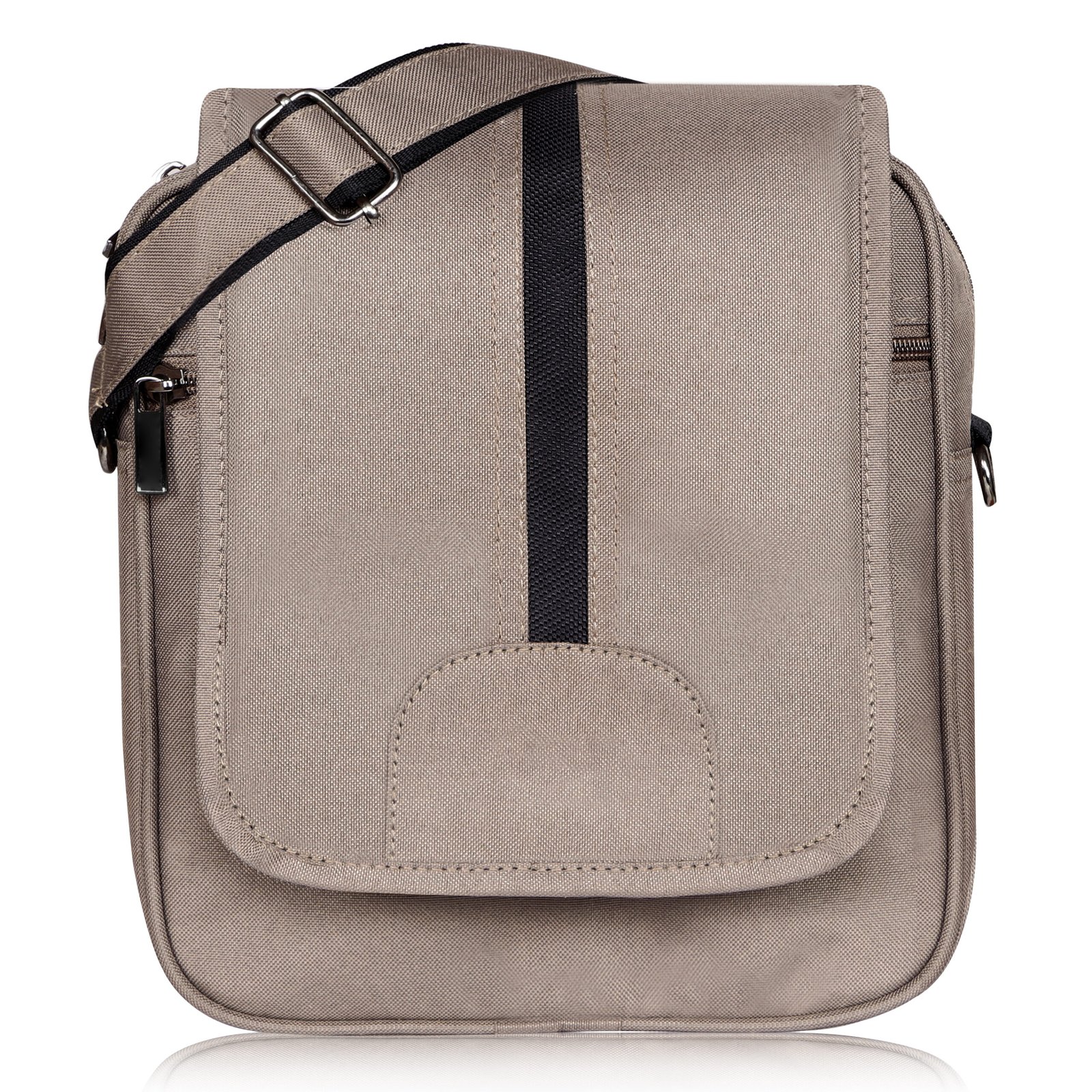 Mink Grey Casual PVC Coated Matty Fabric Cross Body Sling Bag SL10