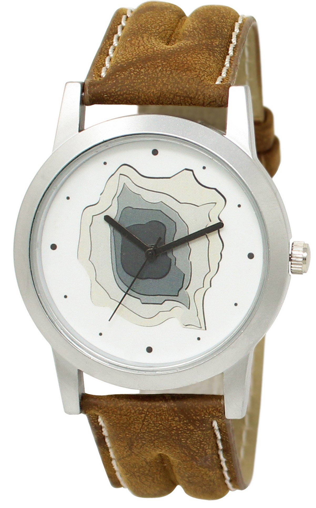 White 3D Look Analog Watch For Men LR09