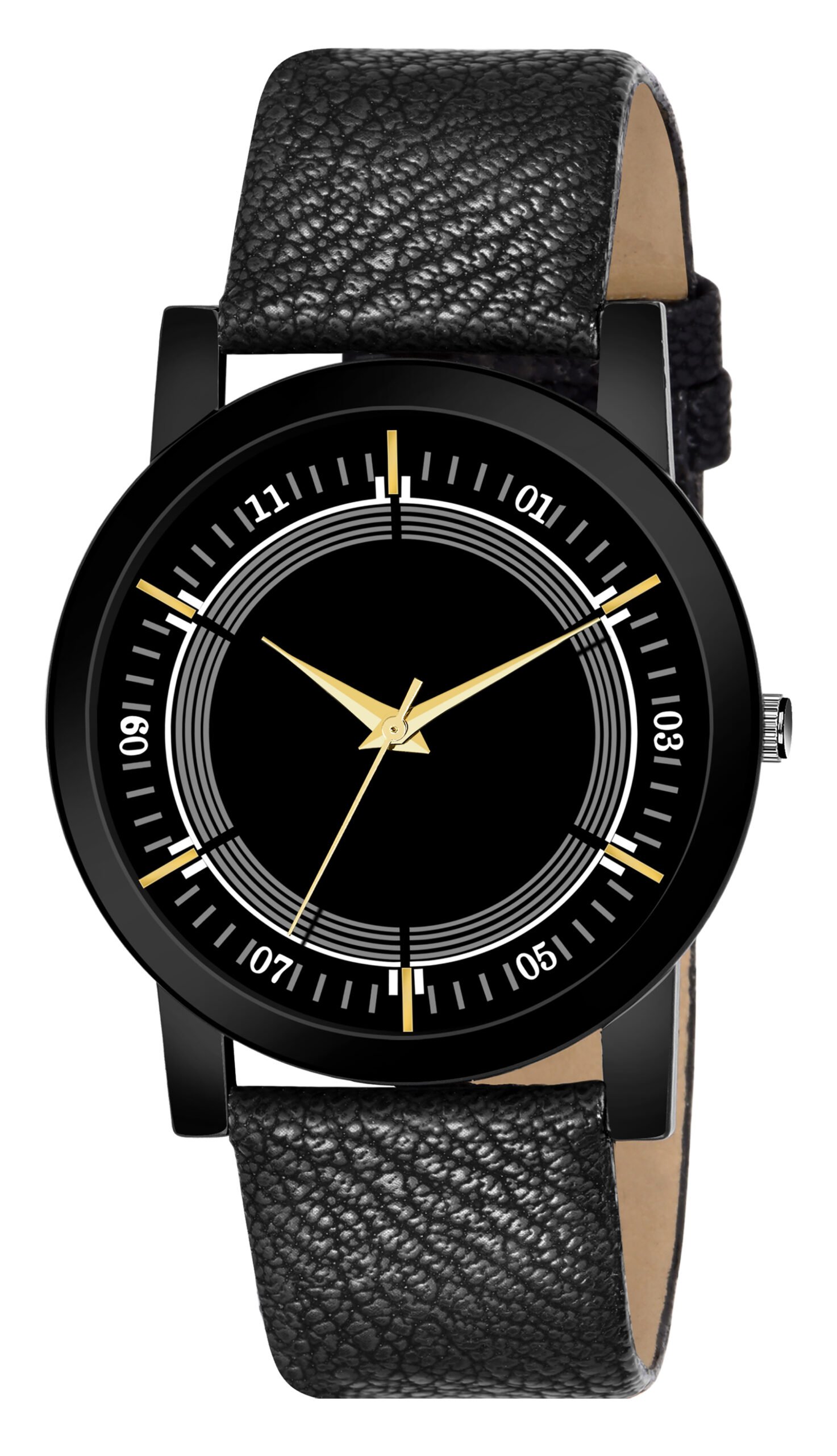 Black Slim Analog Watch For Men LR48
