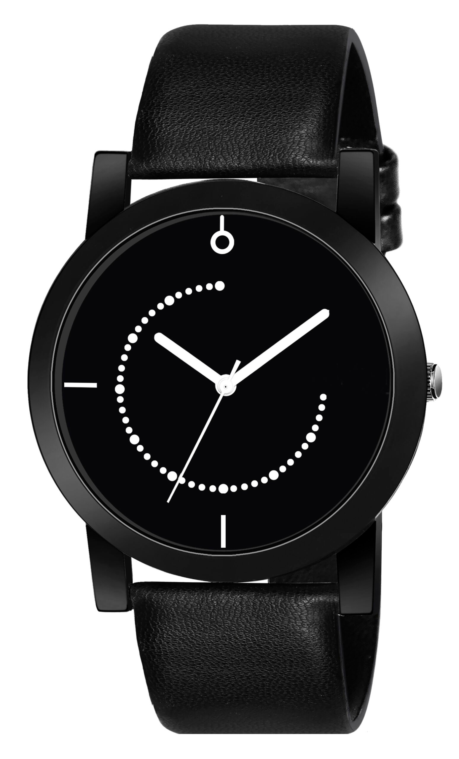 Black Slim Analog Watch For Men LR49
