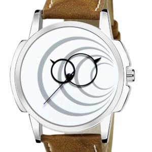White Round Analog Watch For Men LR63