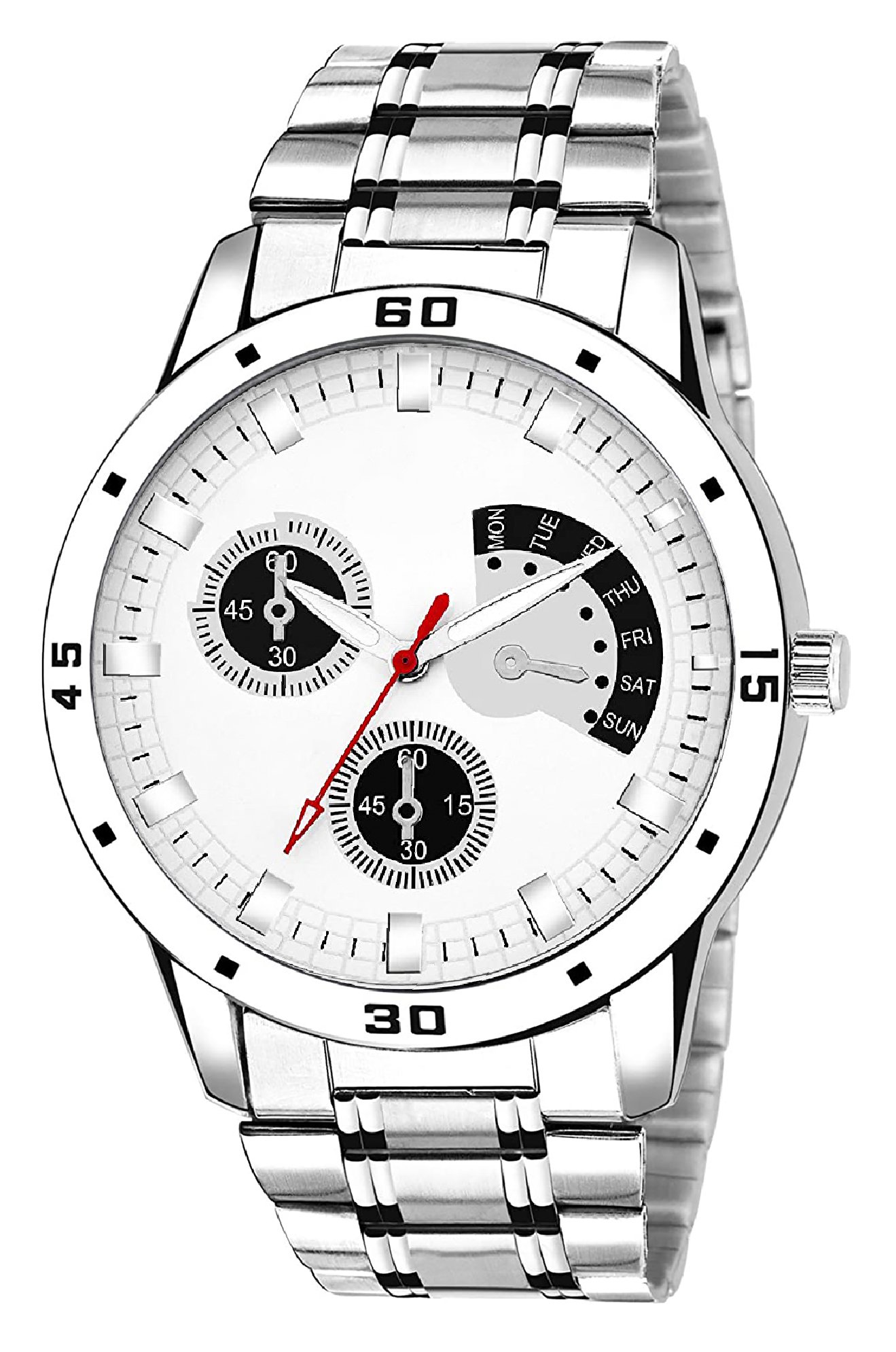 Silver Smiley Analog Watch For Men LR101