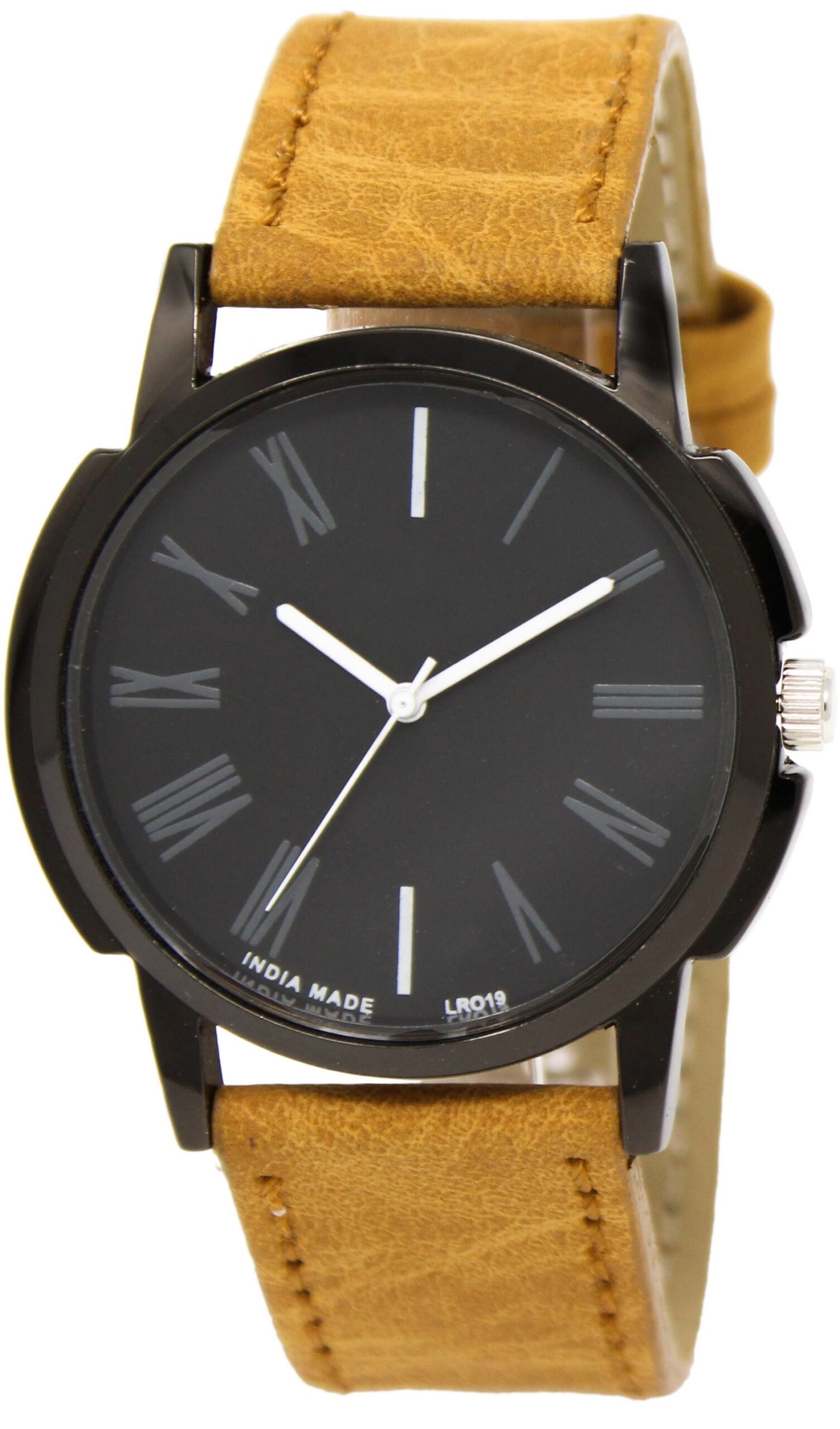 Black Roman Analog Watch For Men LR19