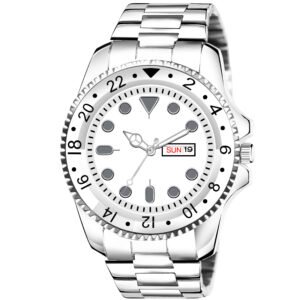 Silver Day-Date Function Casual Watch For Men LR131