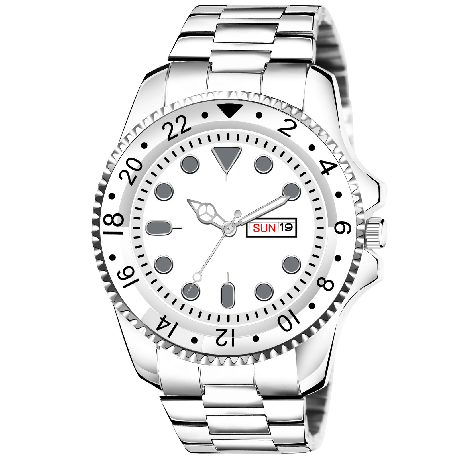 Silver Day-Date Function Casual Watch For Men LR131