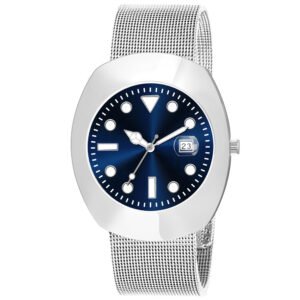 Silver Intermesh Stainless Steel Strap Analog Watch For Men LR142