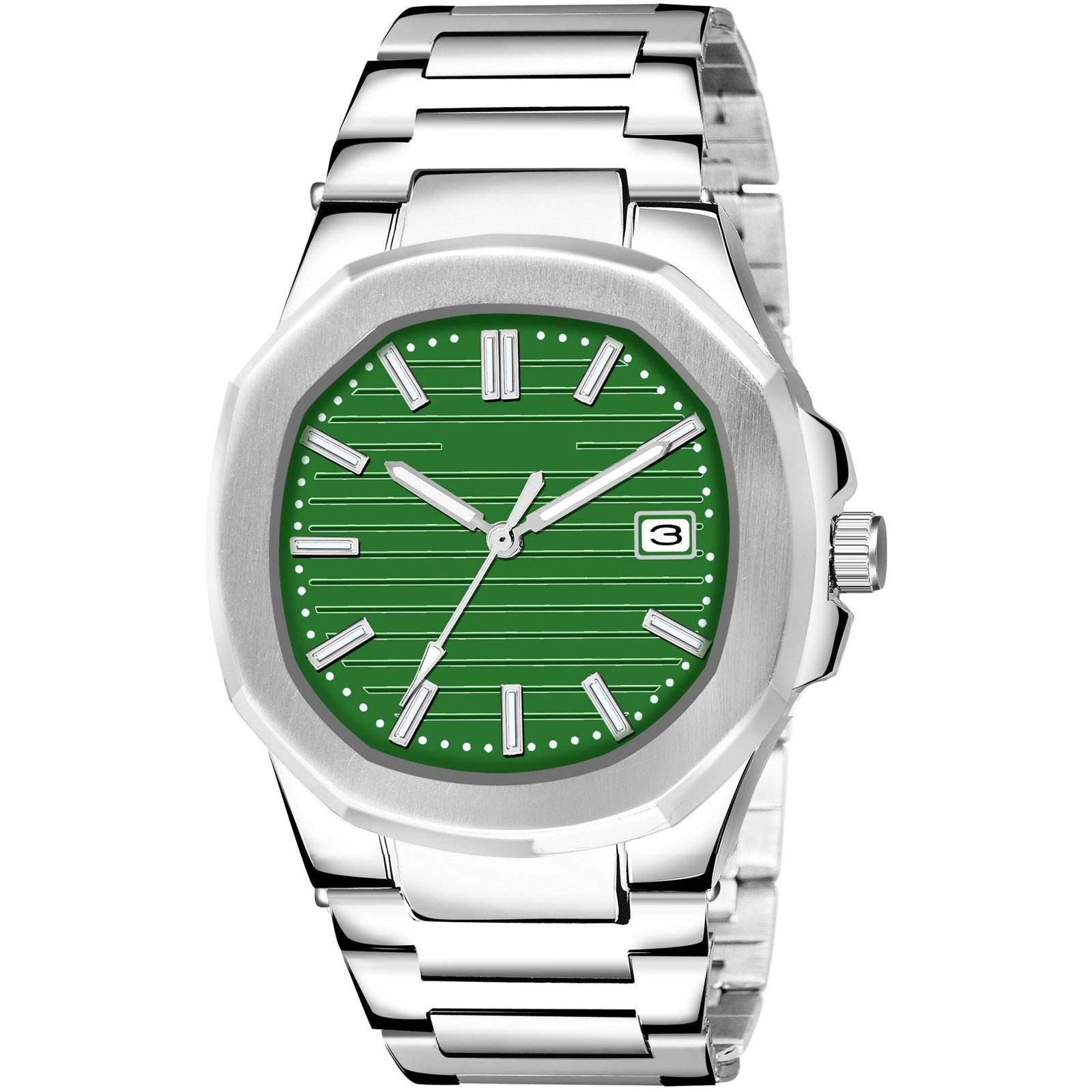 Green Dial Date Function Analog Watch For Men LR146