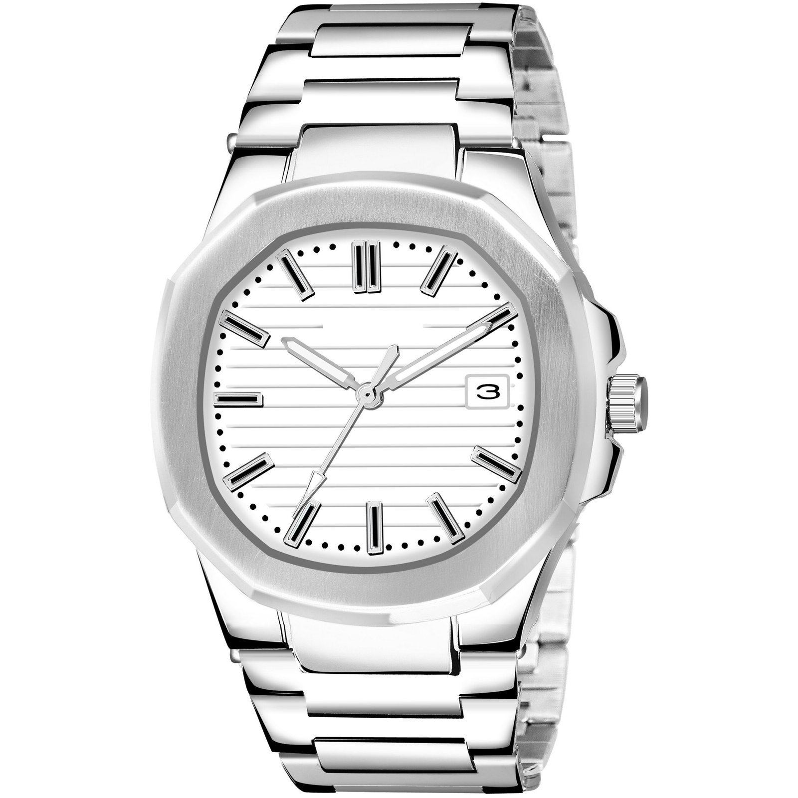 White Dial Date Function Analog Watch For Men LR147