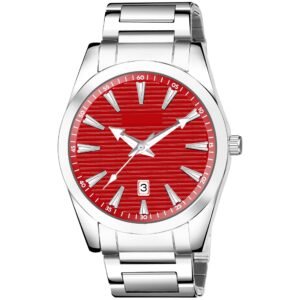 Red Dial Date Function Analog Watch For Men LR151