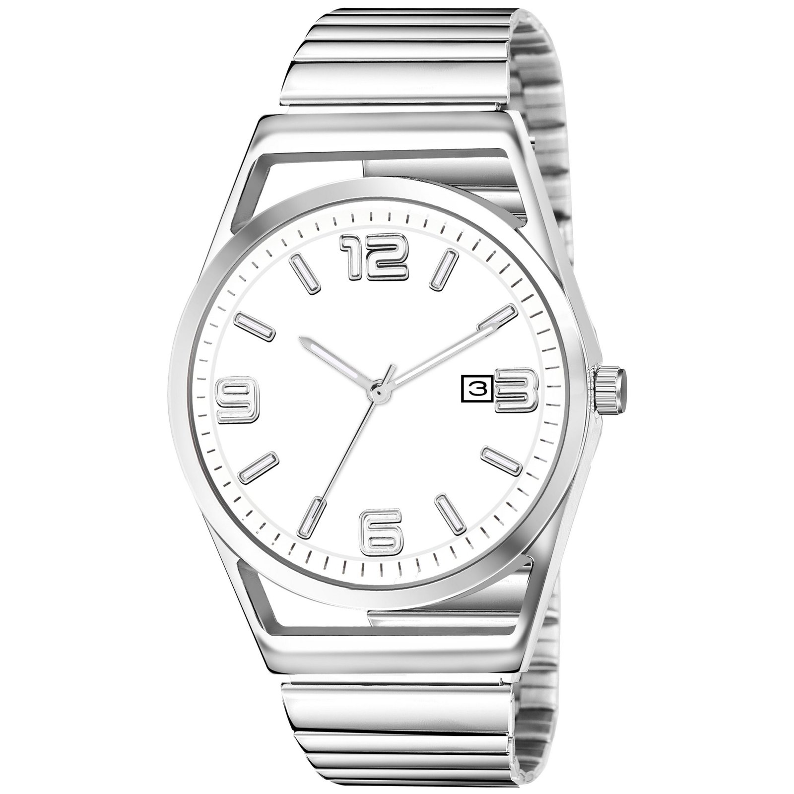 White Dial Date Function Analog Watch For Men LR157