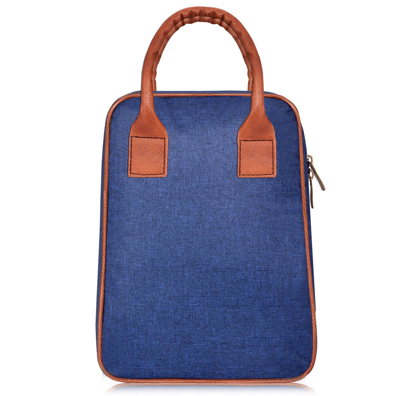 Blue Linen Textured Insulated Tiffin Bag TB01