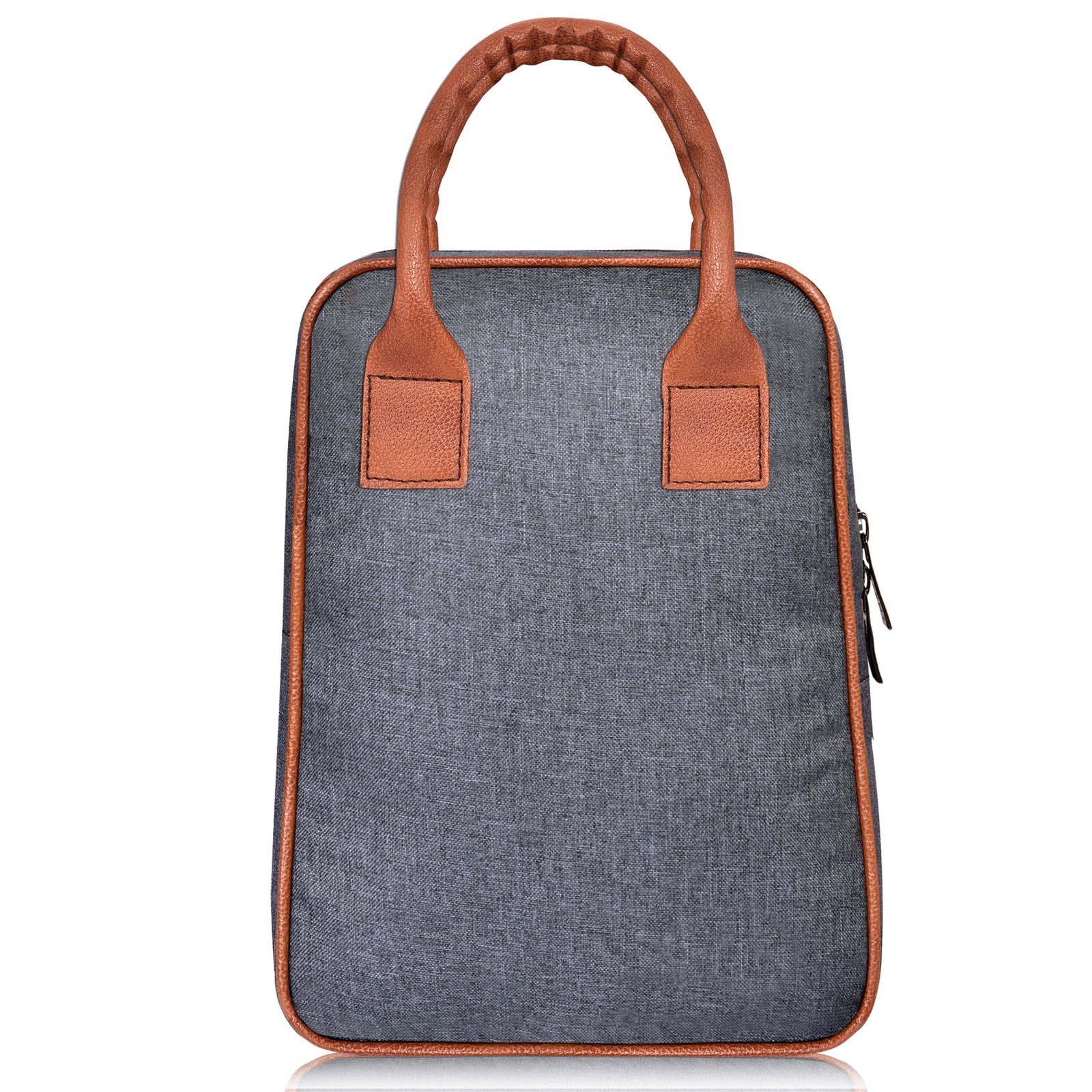 Grey Linen Textured Insulated Tiffin Bag TB04