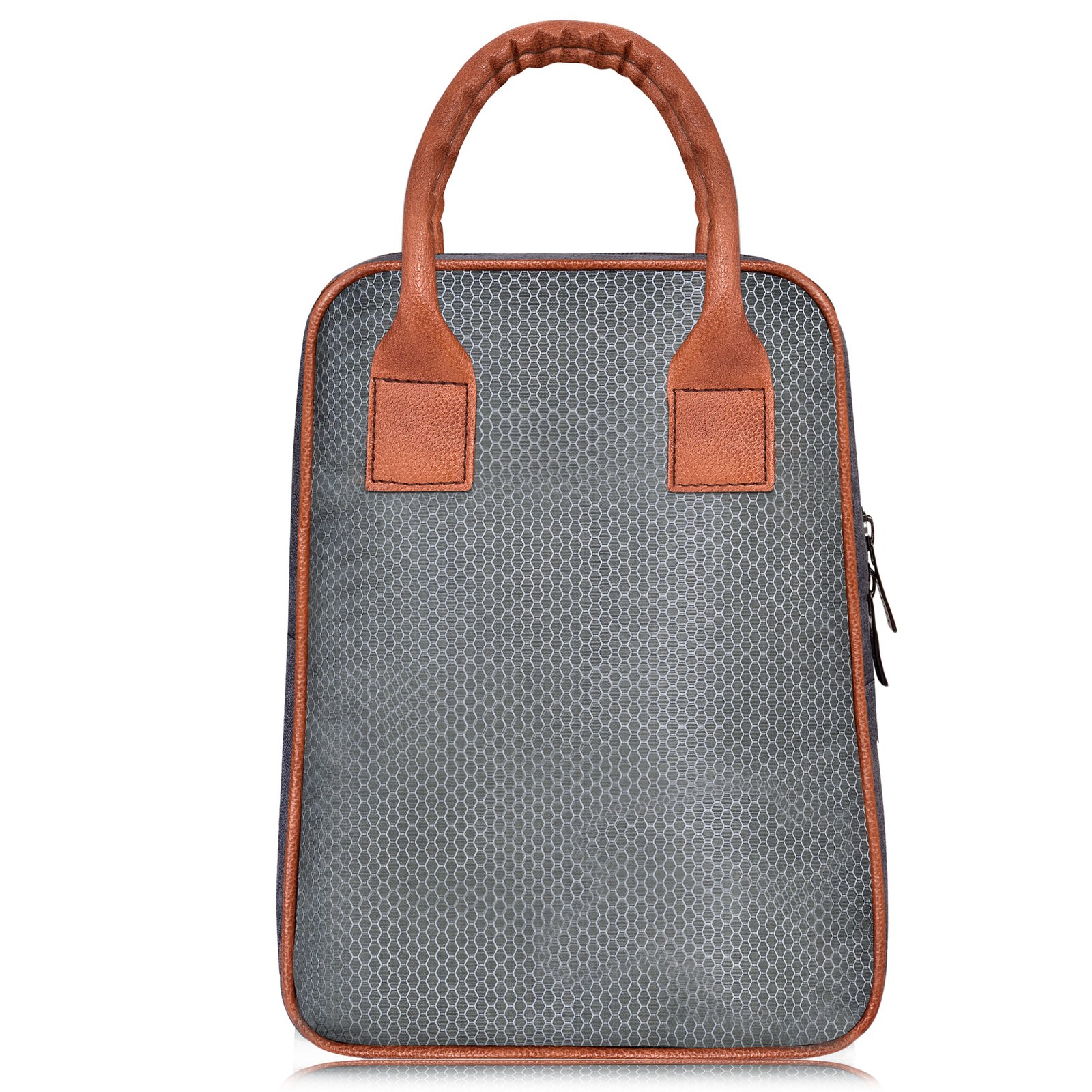 Grey Linen Textured Insulated Tiffin Bag TB02