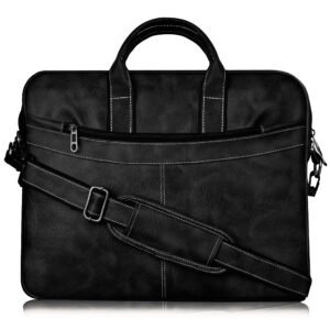 Black Color Faux Leather 10L Messenger Bag BG36