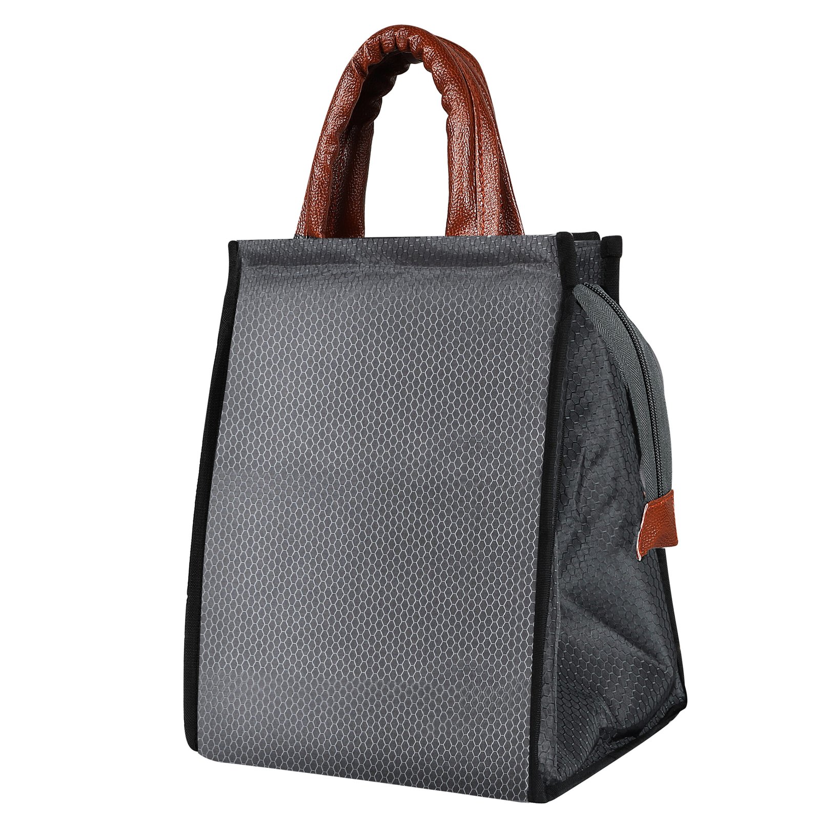 Grey Linen Textured Insulated Tiffin Bag TB10