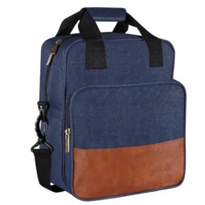 Blue Linen Textured Insulated Tiffin Bag TB13