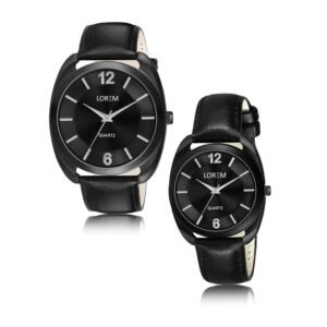 Black Stylish Dial Analog Watch For Lovely Couple LR76-LR323