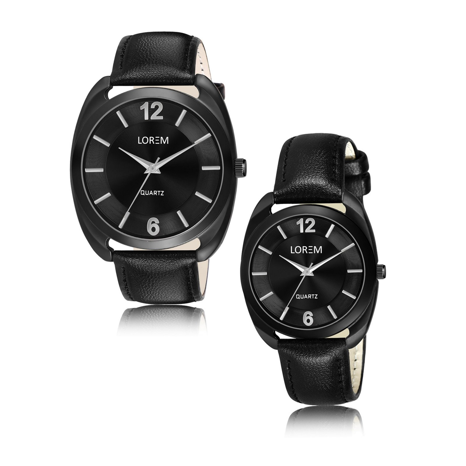 Black Stylish Dial Analog Watch For Lovely Couple LR76-LR323