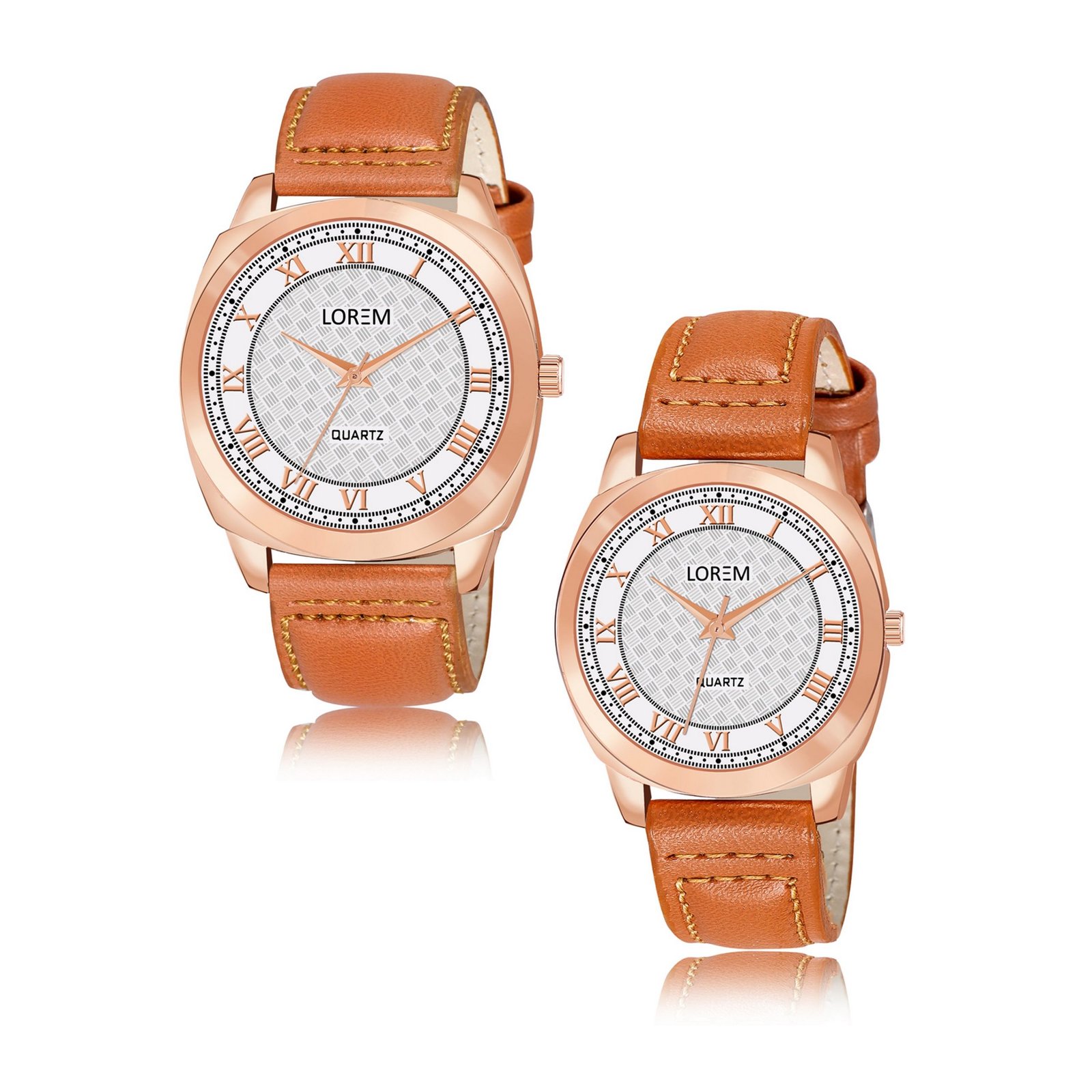 White Cubic Designer Printed Dial Analog Watch For Lovely Couple LR90-LR337