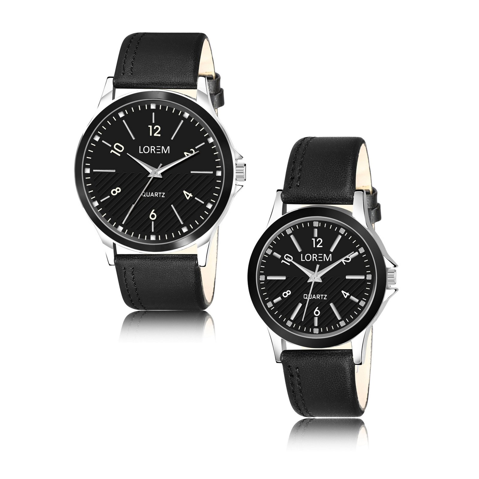 Black Stylish Dial Analog Watch For  Lovely Couple LR93-LR340