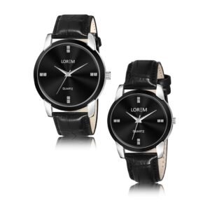 Black Stylish Dial Analog Watch For  Lovely Couple LR96-LR343