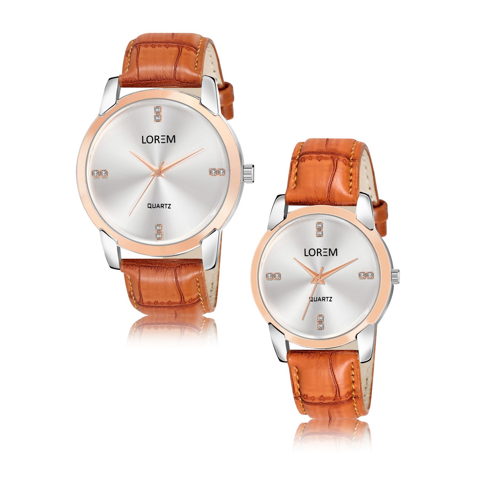 Silver Stylish Dial Analog Watch For Lovely Couple LR97-LR344