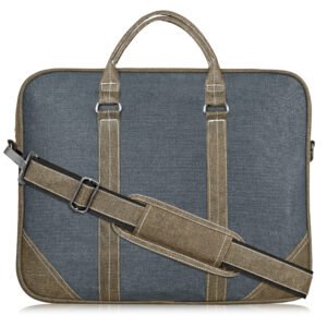Grey & Khaki Color Linen 10L Messenger Bag BG46