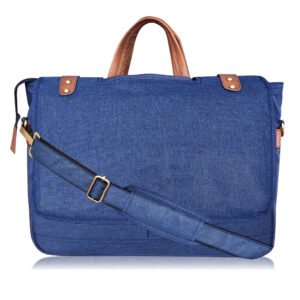 Blue & Tan Color Linen 10L Messenger Bag BG50