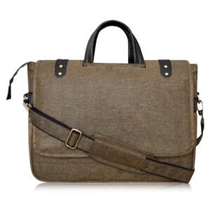 Khaki & Black Color Faux Leather 10L Messenger Bag BG52