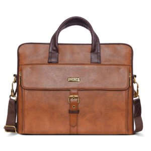 Tan Color Faux Leather 10L Messenger Bag BG54