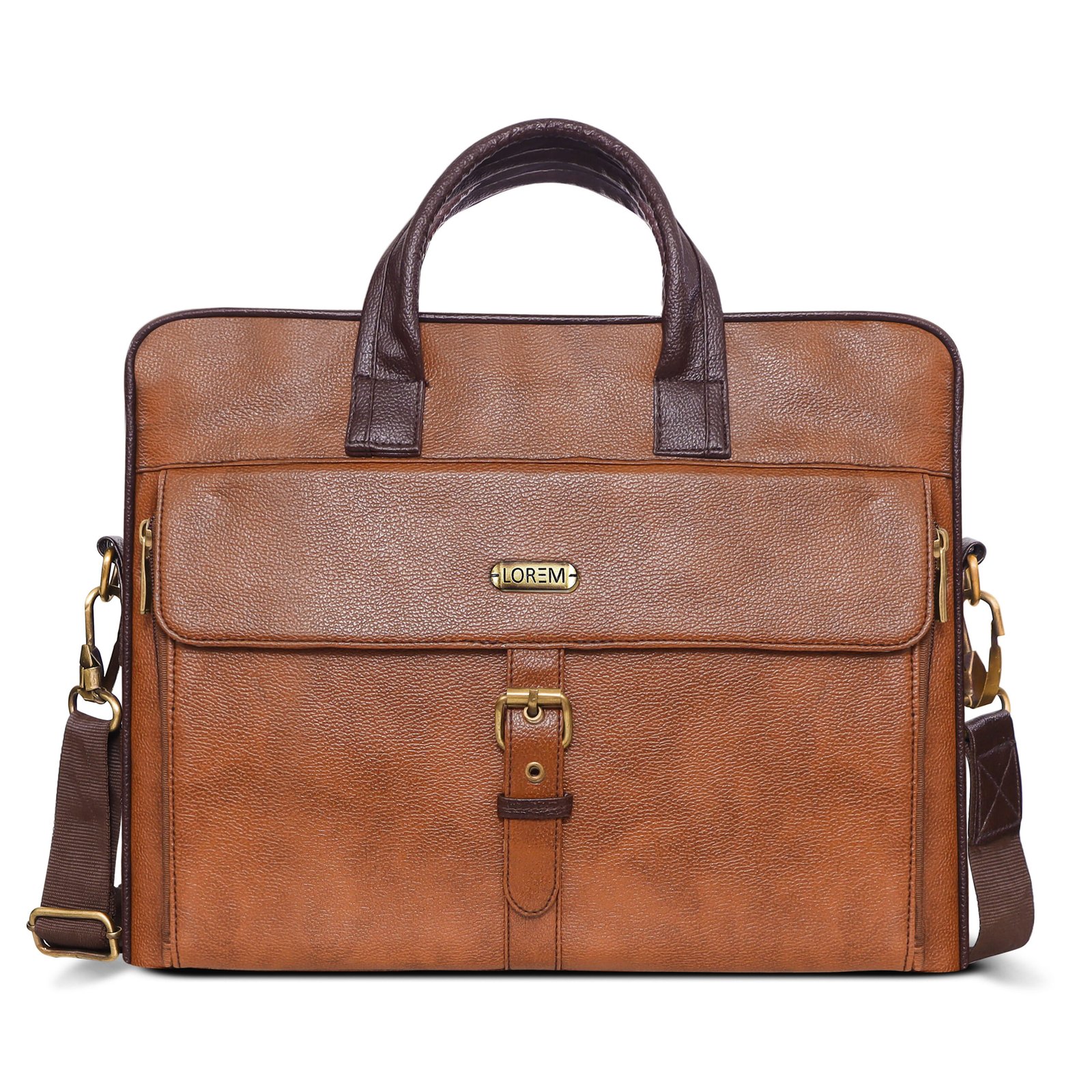 Tan Color Faux Leather 10L Messenger Bag BG54