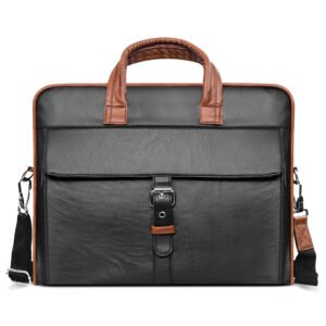 Black Color Faux Leather 10L Messenger Bag BG56