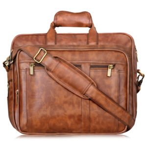 Tan Color Faux Leather 28L Messenger Bag BG59