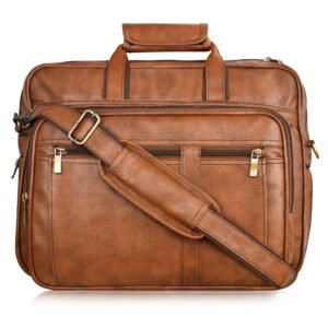 Tan Color Faux Leather 28L Messenger Bag BG60