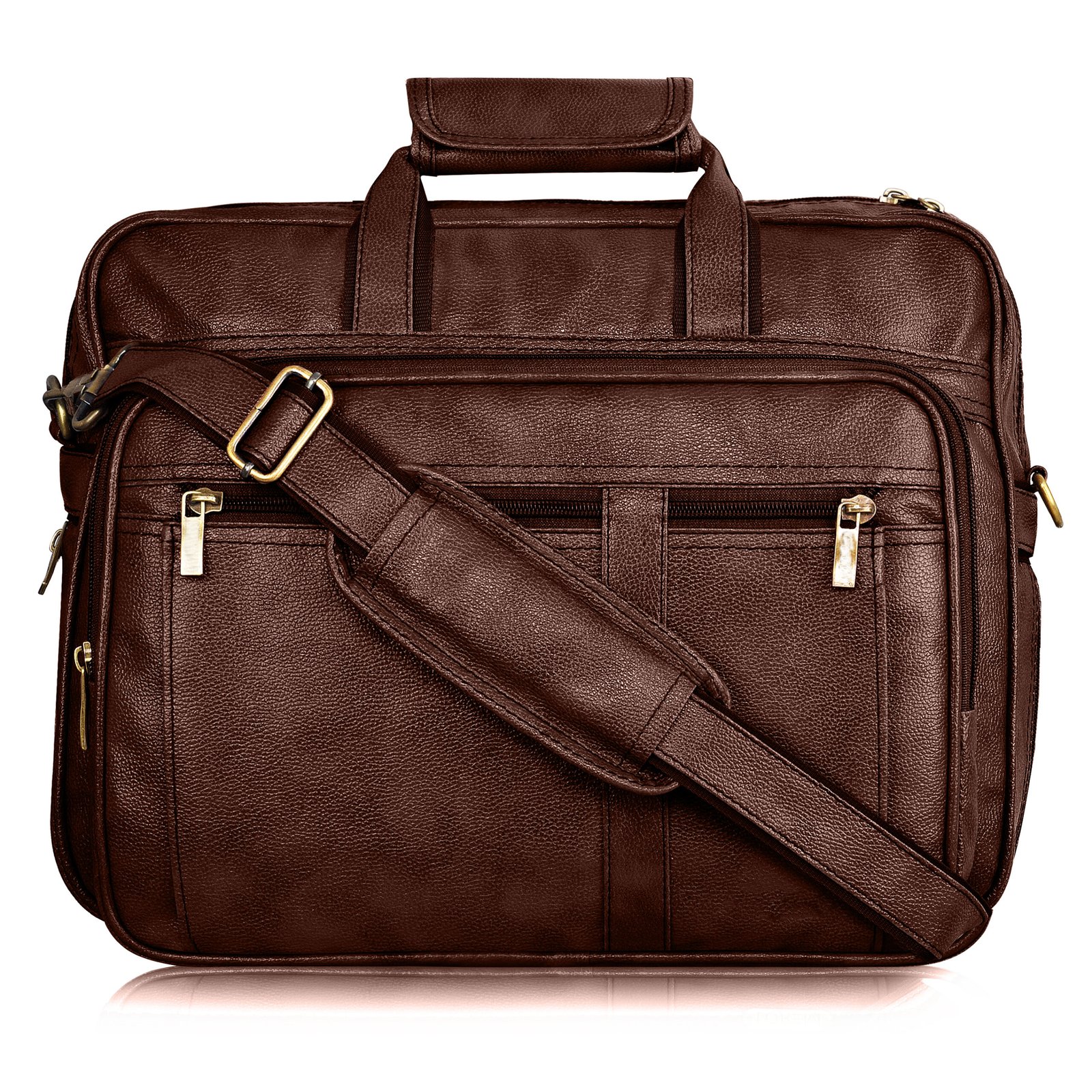 Brown Color Faux Leather 28L Messenger Bag BG61